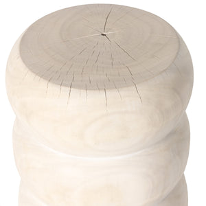 Pagoda End Table In Ivory