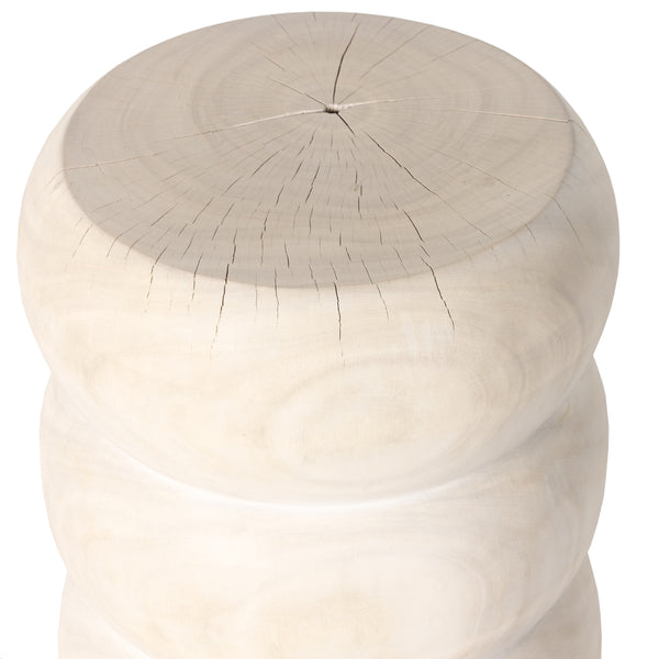 Pagoda End Table In Ivory