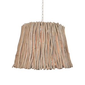TAPERED DRUM PENDANT HANDCRAFTED WITH WHITEWASH EUCALYPTUS WOOD