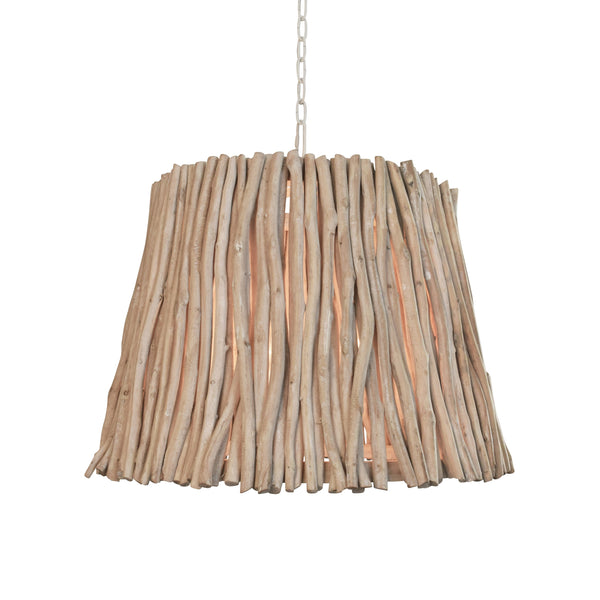 TAPERED DRUM PENDANT HANDCRAFTED WITH WHITEWASH EUCALYPTUS WOOD