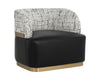 BRINDA SWIVEL LOUNGE CHAIR - BRAVO BLACK / HALTON BIRCH