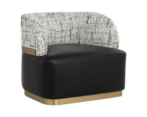 BRINDA SWIVEL LOUNGE CHAIR - BRAVO BLACK / HALTON BIRCH