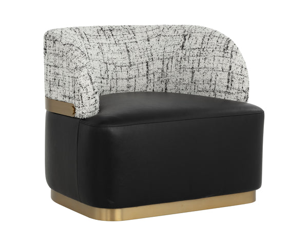 BRINDA SWIVEL LOUNGE CHAIR - BRAVO BLACK / HALTON BIRCH