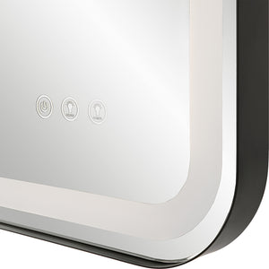 Crofton Lighted Black Large Mirror