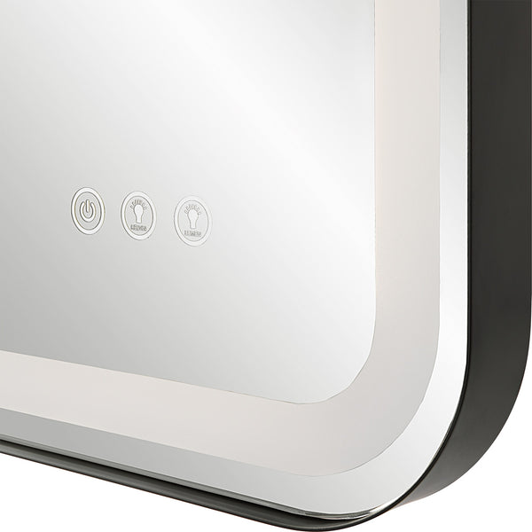 Crofton Lighted Black Large Mirror