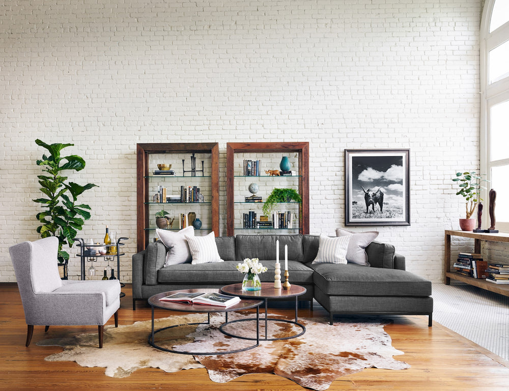 GRAMMERCY 2-PIECE CHAISE SECTIONAL- BENNETT CHARCOAL