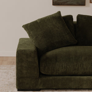 Moe's Plunge Sectional with Flip Chaise in Dark Green
