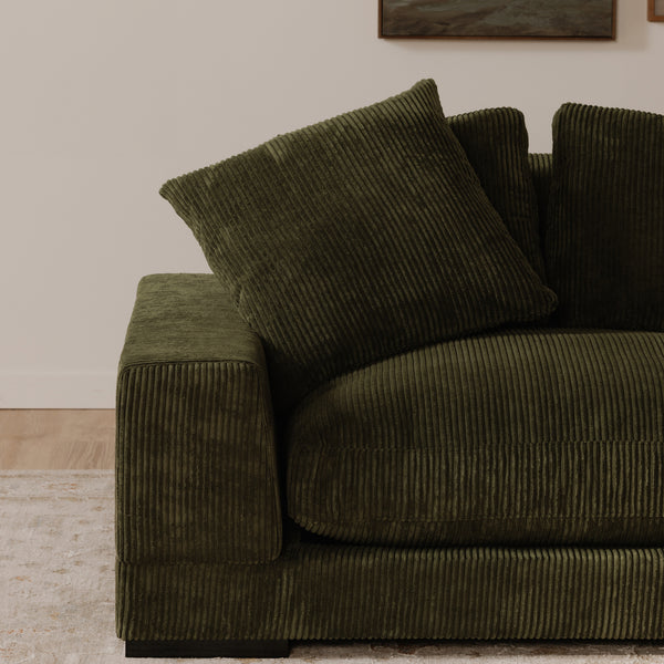 Moe's Plunge Sectional with Flip Chaise in Dark Green