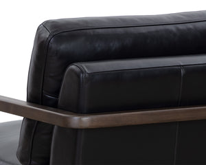 CASTELL SWIVEL LOUNGE CHAIR - BROWN - CORTINA BLACK LEATHER