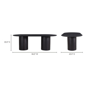 Povera Dining Table Black Acacia Wood