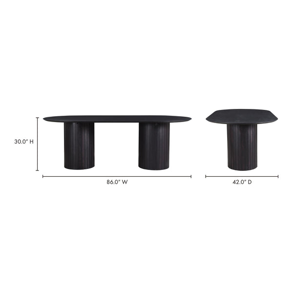 Povera Dining Table Black Acacia Wood