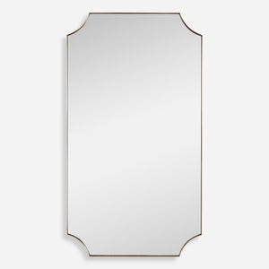 Lennox Brass Scalloped Corner Mirror