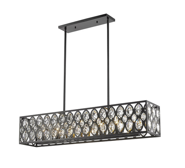Dealey 7 Light Chandelier in Matte Black Finish