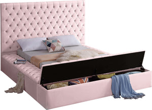 Randal Queen Bed In Pink Velvet