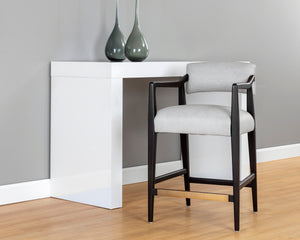 KEAGAN COUNTER STOOL - SALOON LIGHT GREY LEATHER