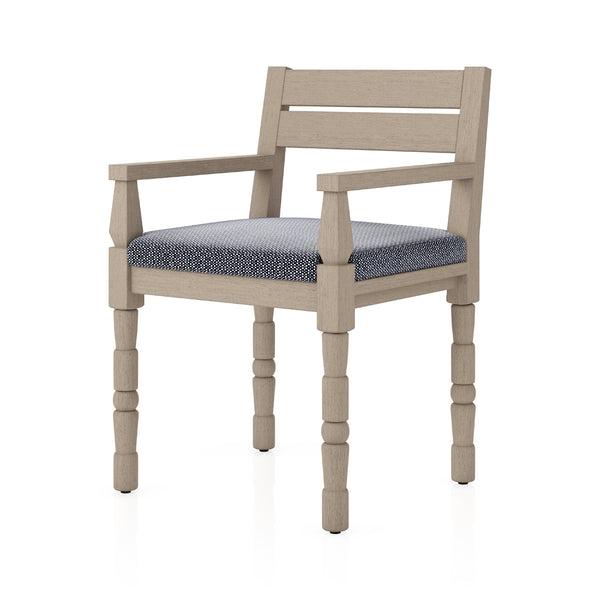 Waller Outdoor Dining Armchair In Brn/Navy