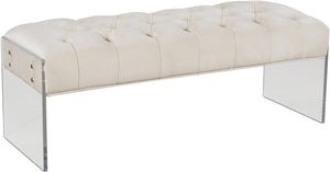 Mathew Bench In Cream Velvet