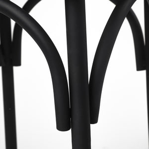 Etienne 26.25" Seat Height Black Wood Seat Black Metal Base Stool