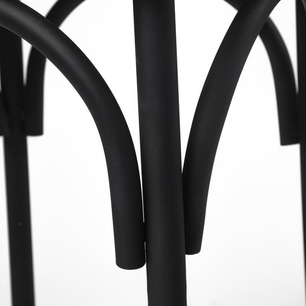 Etienne 26.25" Seat Height Black Wood Seat Black Metal Base Stool