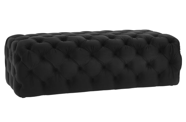Kaylee Black Velvet Ottoman