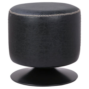 Gaia Round Ottoman In Vintage Black