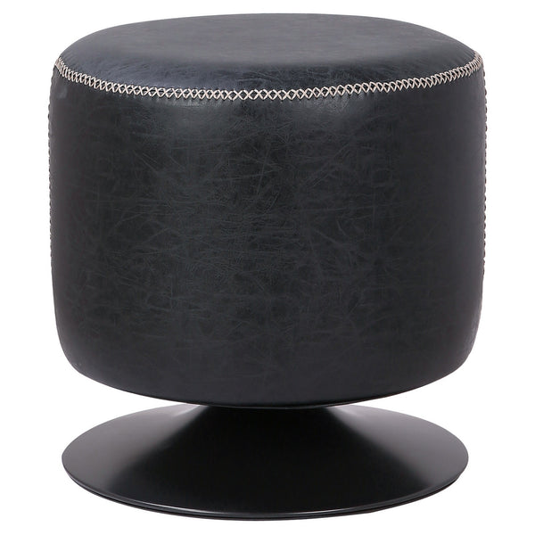 Gaia Round Ottoman In Vintage Black