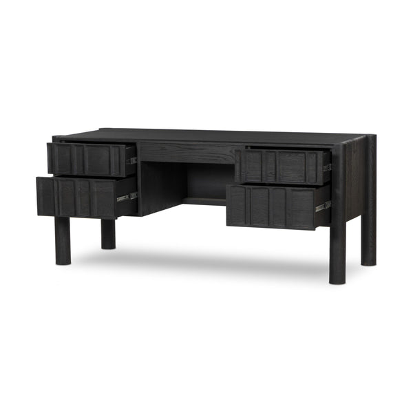 Ezri Desk - Carved Black Oak