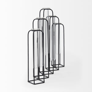 Mila 13.4L x 2.5W x 11.0H Metal and Glass Decorative Accent