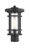 Jordan 1 Light Outdoor Post Mount Fixture in Black Finish