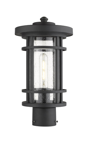 Jordan 1 Light Outdoor Post Mount Fixture in Black Finish