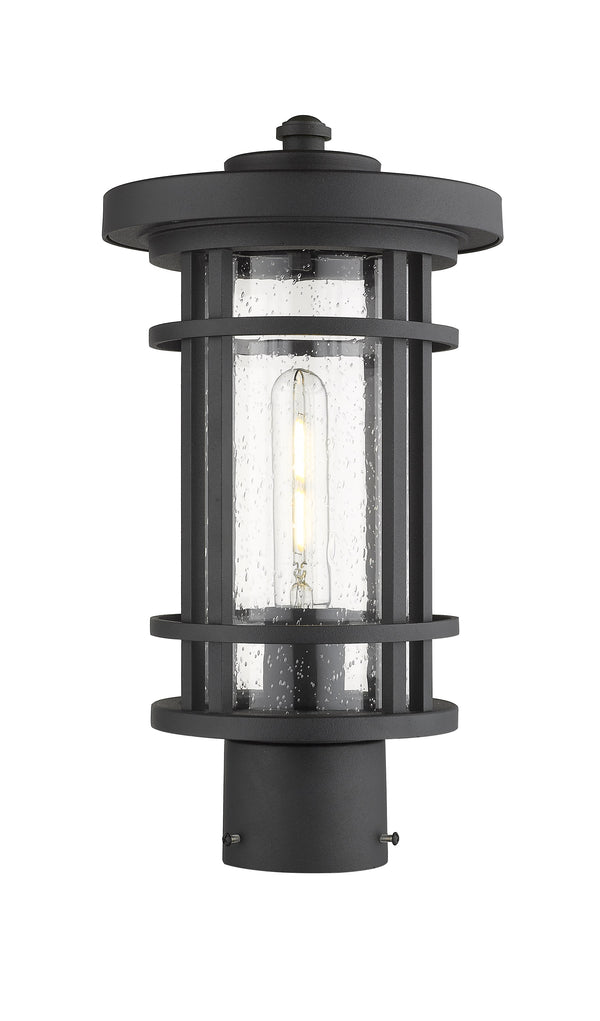 Jordan 1 Light Outdoor Post Mount Fixture in Black Finish