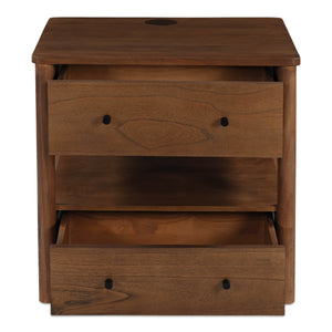 Moe's Lottie Charging Nightstand with Two Drawers