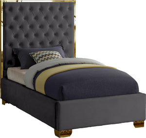 Jared Twin Bed In Grey Velvet