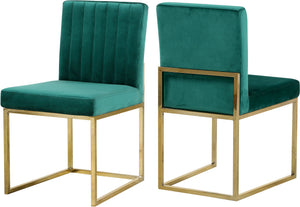 Joanna Dining Chair In Green Velvet