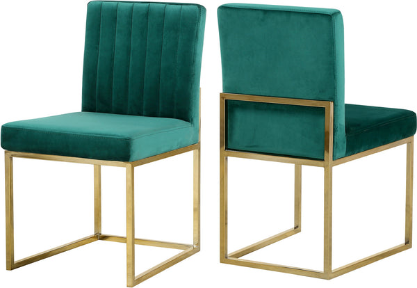 Joanna Dining Chair In Green Velvet