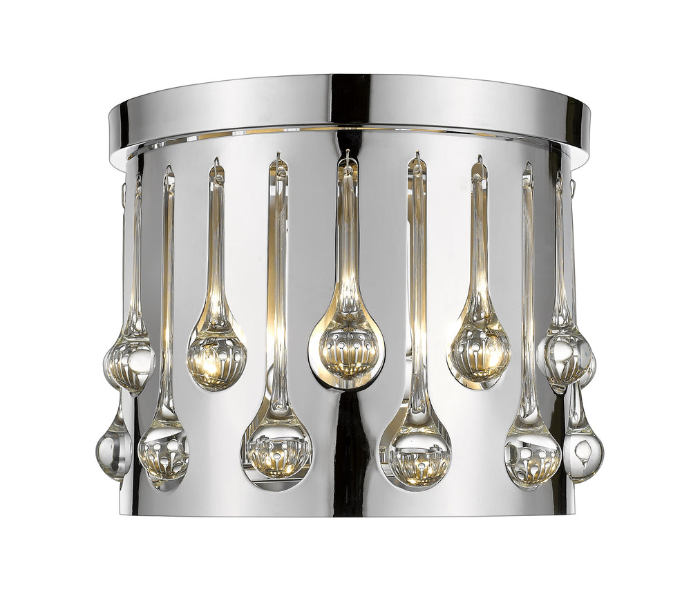 Oberon 3 Light Flush Mount in Chrome  Finish