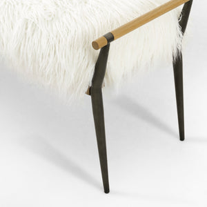 Charlotte Bench In Mongolian Cream Fur