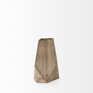 Allen III Tall Natural Wooden Base Oval Vase