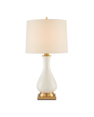 Lynton Cream Table Lamp In Cream Crackle & Brass