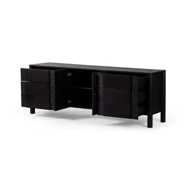 Pollard Media Console In Brushed Ebony Oak