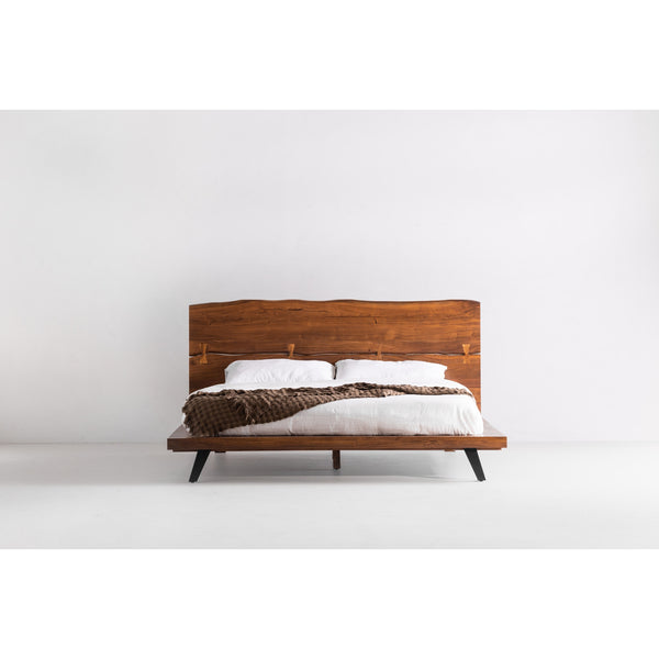 Moe's Madagascar Platform Bed Queen in Brown