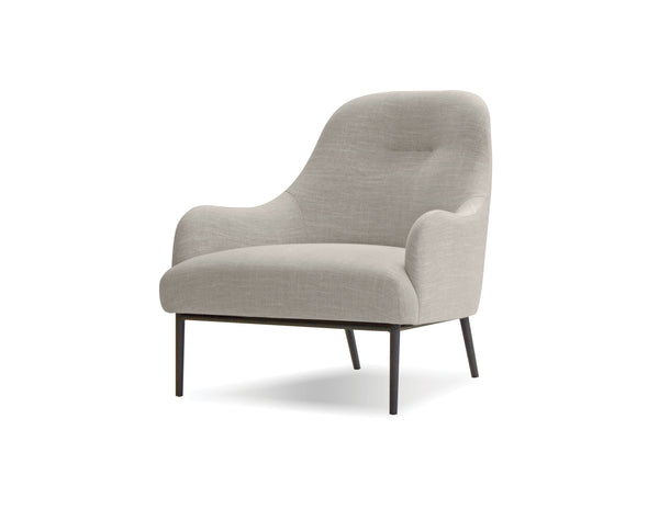 Swoon Lounge Chair in light grey with black legs