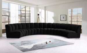 Lynda 6pc. Modular Sectional In Black Velvet