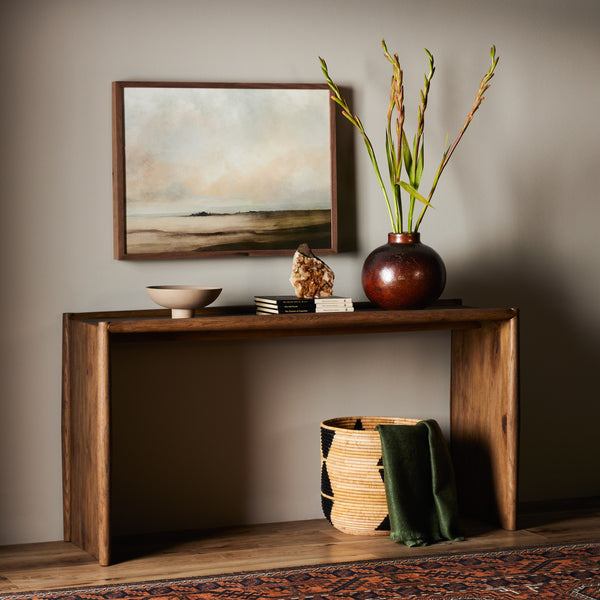 Glenview Console Table In Weathered Oak
