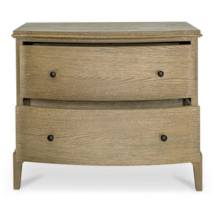 Moe's Sadie Nightstand with Curved Design in Brown