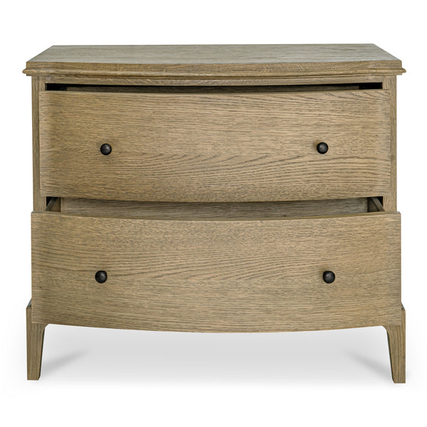 Moe's Sadie Nightstand with Curved Design in Brown