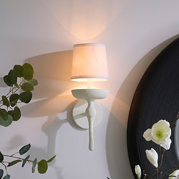 Concord Wall Sconce, White Plaster