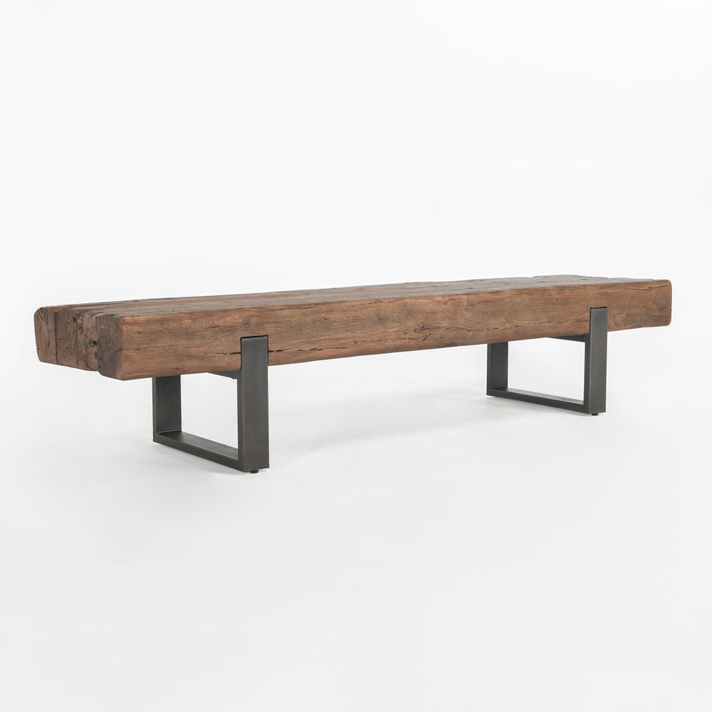 Duarte Solid Wood Bench with Metal Legs