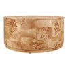 Arsenio Burl Wood Round Coffee Table, Natural Burl
