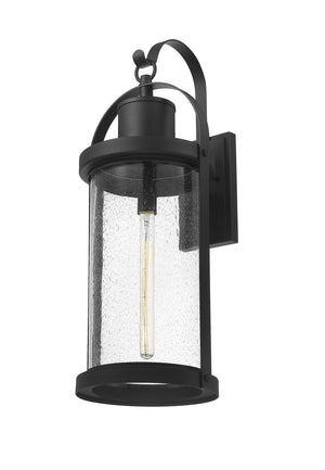 Roundhouse 1 Light Outdoor Wall Sconce in Black Finish